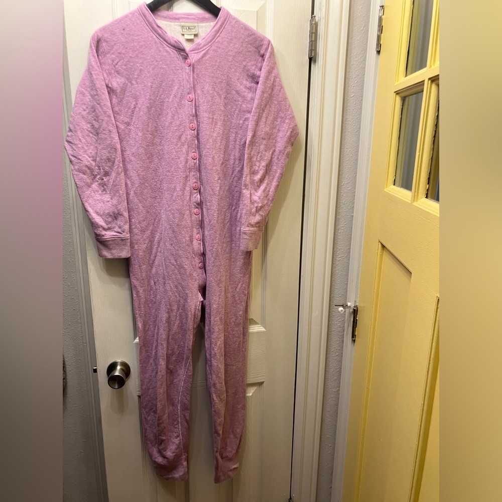 Vintage LL bean onesie pajama purple with butt flap